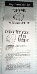 TeleZapper by Privacy Technologies Keeps Telemarketers Out TZ800 