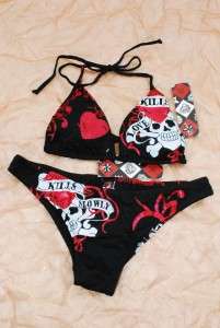 NWT AUTH Ed Hardy Love Kills Slowly 2010 Bikini M  