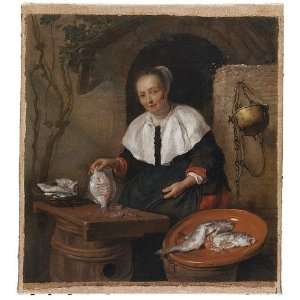   Gabriel Metsu   32 x 36 inches   A Woman Cleaning Fish