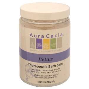  Aura Cacia Therapeutic Bath Salts, Relax, 32 Ounces 