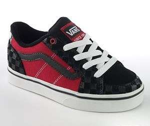 BNIB Youth Boys VANS TRANSISTOR(Black/Red) Skater Shoes Rtl$48  