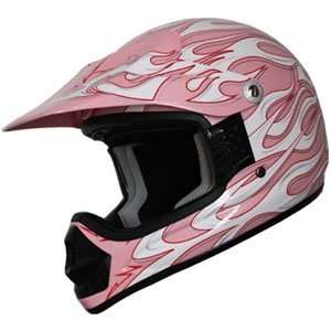  Kids ATV Motocross Helmet DOT 198 Pink /Flame Sports 
