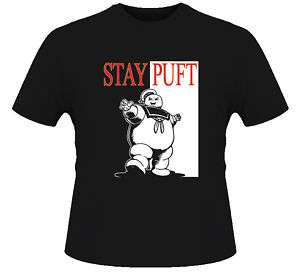 Stay Puft Angry Ghostbusters Retro 80s Black T Shirt  