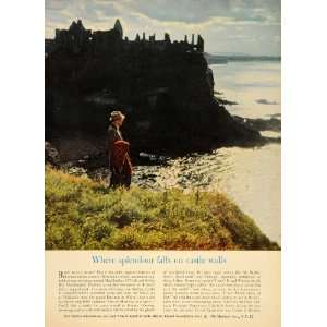 1953 Ad Travel Dunluce Northern Ireland Coast Castle   Original Print 