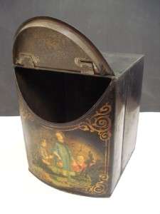Antique Victorian Large Baking Tin Box Beautiful Decorative front 