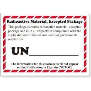  Radioactive Material, Excepted Package Coated Paper Label 