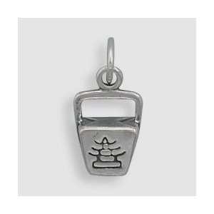  Solid 925 Sterling Silver 3D Chinese Take Out Box Charm 