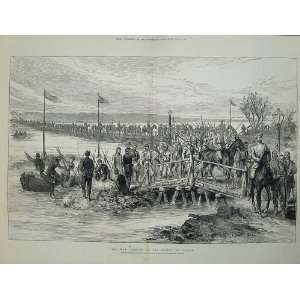   1877 War Passage Danube River Braila Soldiers Bridge