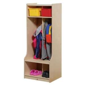  Preschool Two Section Coat Lockers with Seat and Cubbies 