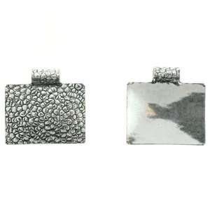  Silver Plated Copper   Tarnished  Pendant   Rectangle   7 