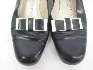 SILVIA FIORENTINA Black Leather Pumps Slides Shoes Sz 6  