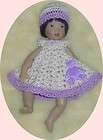 Thread Crochet Dress & Hat fits Tamsin Poppy Kish Dolls #2332
