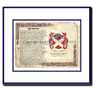  Branton Coat of Arms/ Family History Wood Framed