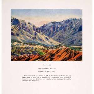  1952 Color Print Namatjira Art MacDonnell Mountain Range 