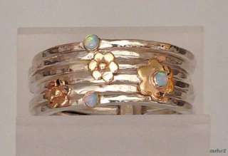 Magnificent New TALMA KESHET 3 Opal Flower Ring Sz 7  