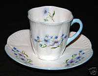 Shelley Blue Rock Demi Cup and Saucer  