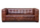 80 VINTAGE BROWN Leather Sofa, Couch, TOP GRAIN, WALNU