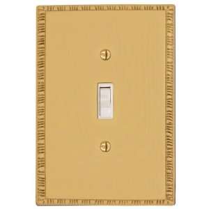   Single Switchplate with Egg & Dart Pattern in Polished Brass Finish