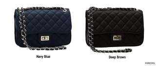 NEW Black Quilted Silver Chain Handbags Clutch Shoulder Crossbody Bags 