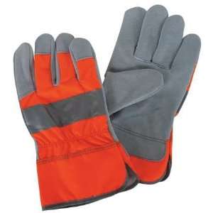  High Visibility Leather Gloves, Shoulder Split Cowhide 