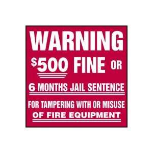 Labels WARNING $500 FINE OR 6 MONTHS JAIL SENTENCE FOR TAMPERING WITH 