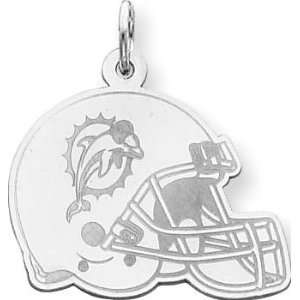  Sterling Silver NFL Miami Dolphins Football Helmet Charm 