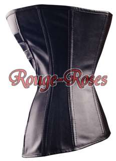 Bonded Leather Metal Chain Trim CORSET Bustier WOW S 6XL g2701_k