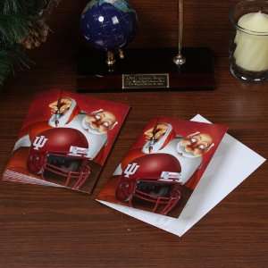 Indiana Hoosiers 12 Pack Single Santa Painting Design Christmas Cards 