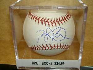 BRET BOONE AUTOGRAPHED SIGNED BASEBALL ANGELS  