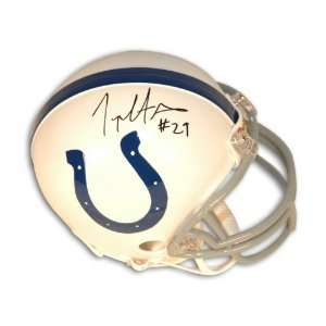  Joseph Addai Indianapolis Colts Autographed Mini Helmet 