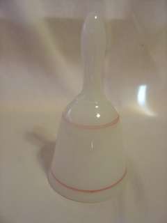 FENTON Bell Glass White w/Pink Rose Handpainted New  