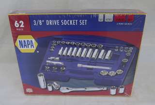 New Napa 62 pc. 3/8 Socket Set Deep & Shallow NHT90928  
