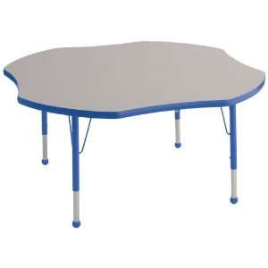  48 Clover Shaped Adjustable Activity Table in Gray Edge 