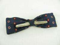Vintage Reto Skinny London Beau Silk Clip on Bow Tie  