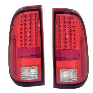  2008 2009 Ford F250/Super Duty KS LED Red/Clear Tail 