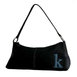 NINE WEST Black Leather Monogram K Shoulder Bag Handbag  
