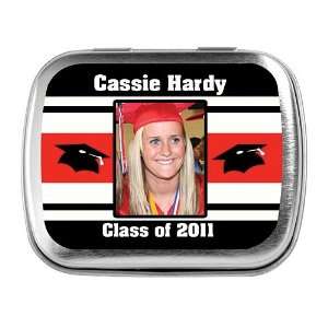 Personalized Graduation Hats and Stripes Photo Rectangle Mint Tins Qty 