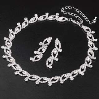 Swarovski Crystal Jewelry Set,Silver tone Sparkling Eyes Necklace And 