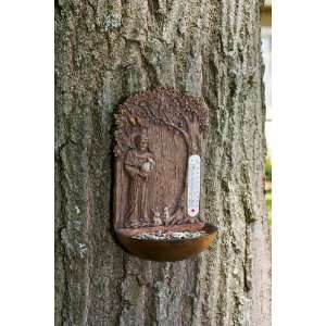   Story Teller St. Francis and Animals Bird Feeder/Thermometer Patio