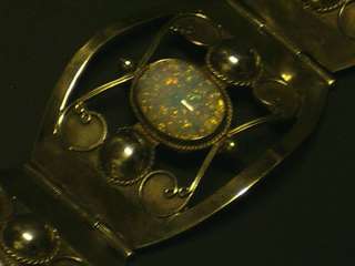   Mexican sterling faux foil opal bracelet Dragons Breath Opal  