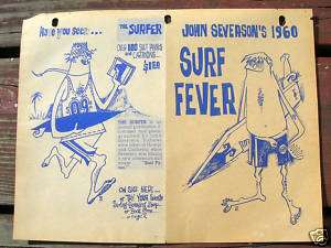 John Severson vintage Surf Fever poster movie flyer  