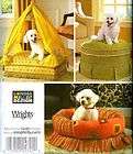 OOP PET DOG CANOPY BEDS DOGGY ROUND OTTOMAN BEDS SEWIN