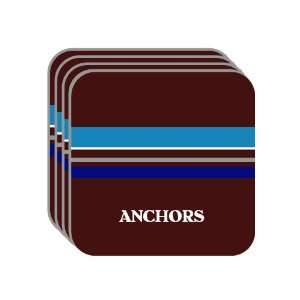 Personal Name Gift   ANCHORS Set of 4 Mini Mousepad Coasters (blue 
