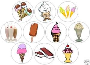 ICE CREAM pin button set sundae milkshake party favor  