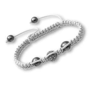  Idolise Bracelet Grey Sparkly & Magnetite Beads Jewelry