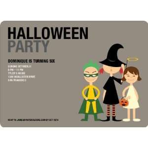 Super Hero, Witch & Angel Halloween Party Invitations