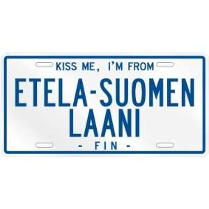 NEW  KISS ME , I AM FROM ETELA SUOMEN LAANI  FINLAND LICENSE PLATE 