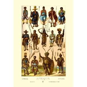 Afrique Members of Various Tribes 24x36 Giclee 