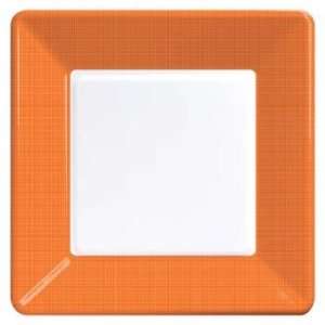   Textured Square 9 inch Plates, Sunkissed Orange
