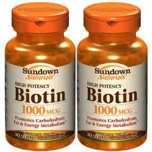  Sundown Naturals Biotin 1,000 mcg Tabs, 60 ct Health 